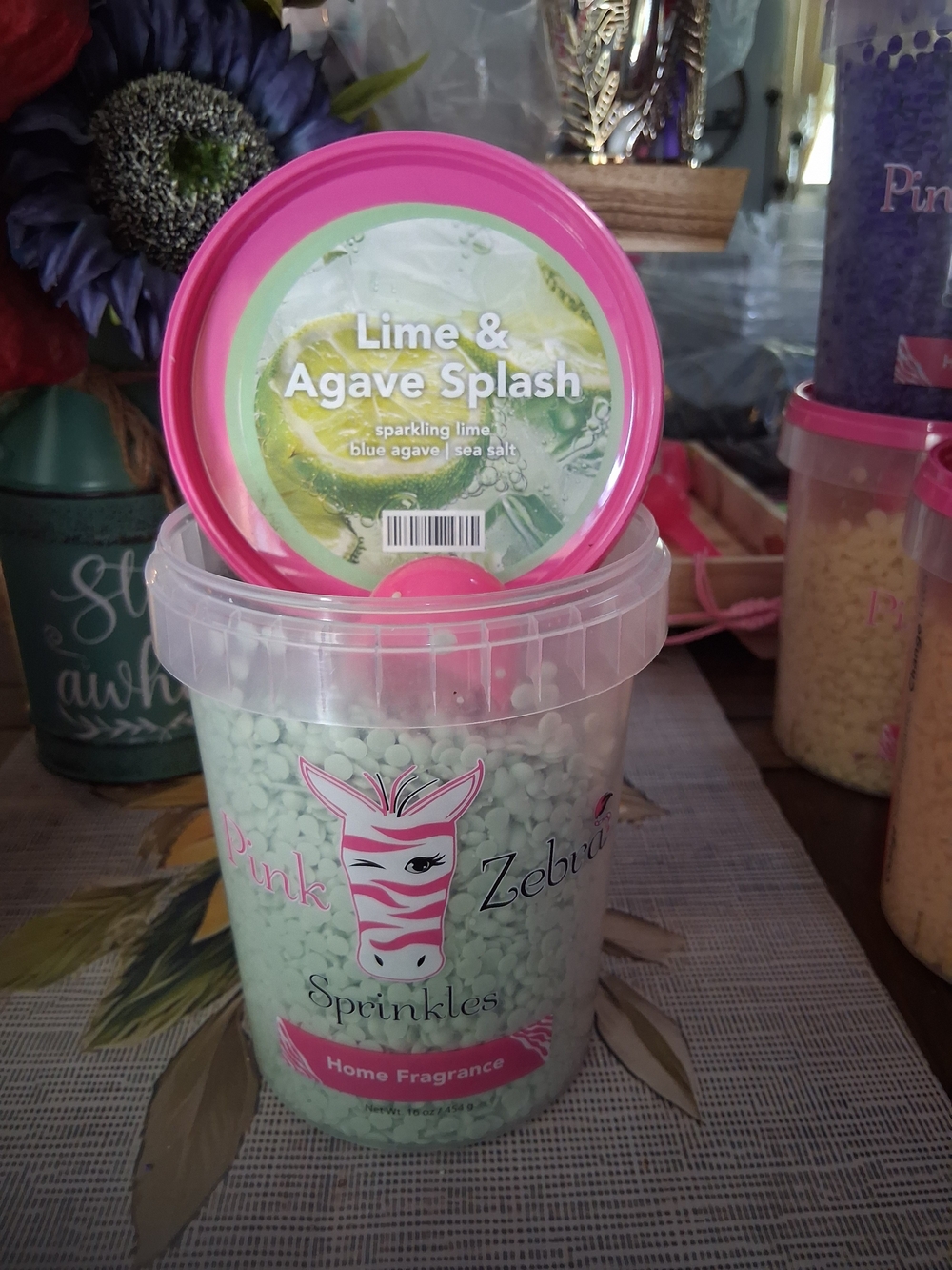 Pink Zebra Lime & Agave Splash Sprinkles - Mint Green with Pink Lid